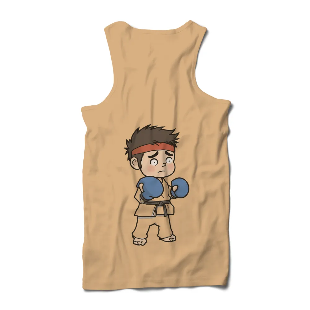 Customized Tee Shirts: Chibi Karate Fighter with Boxing Gloves|training to be like all might shirt