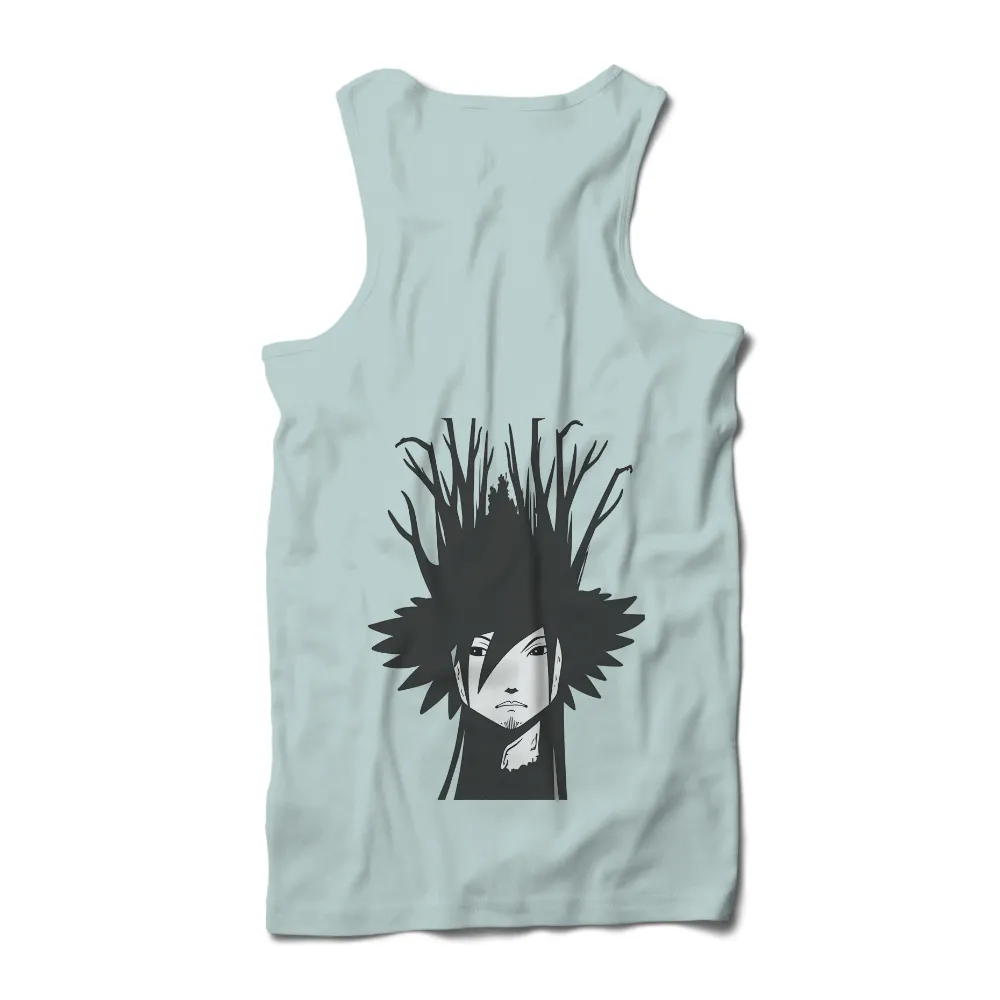 Zabuza Minimalist TShirt Printing - Anime Character Design|cartoon character with blue shirt