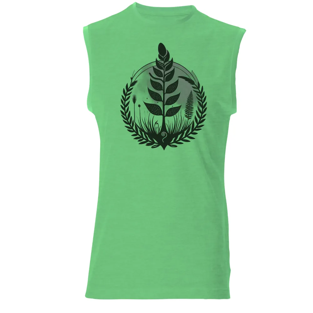 Shirts Graphic Tees | Nature's Resilience: Monochromatic Leaf Design| flora elements