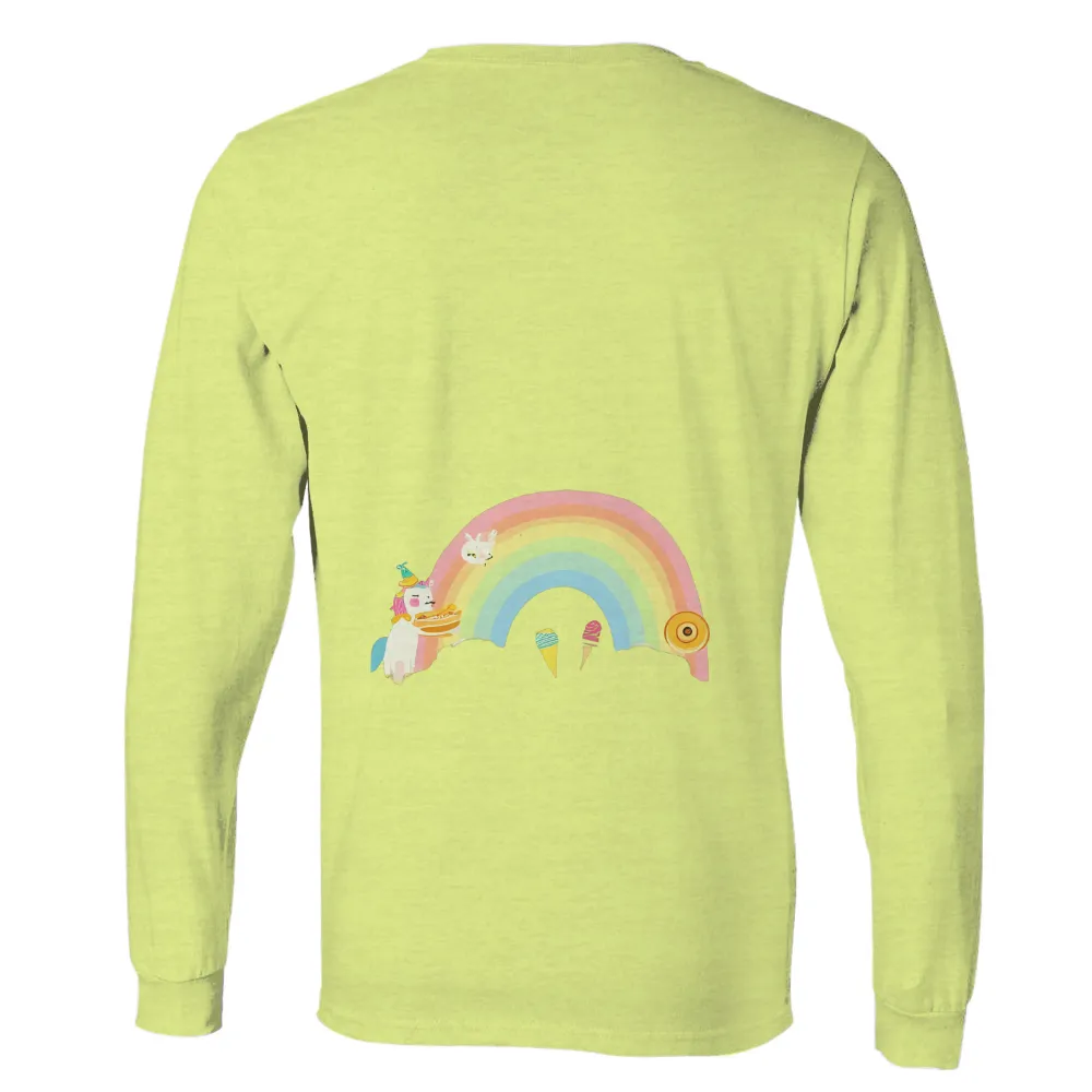 Graphic Tees: Whimsical Unicorn Under a Rainbow of Joy|reverse tie dye rainbow sweatshirt