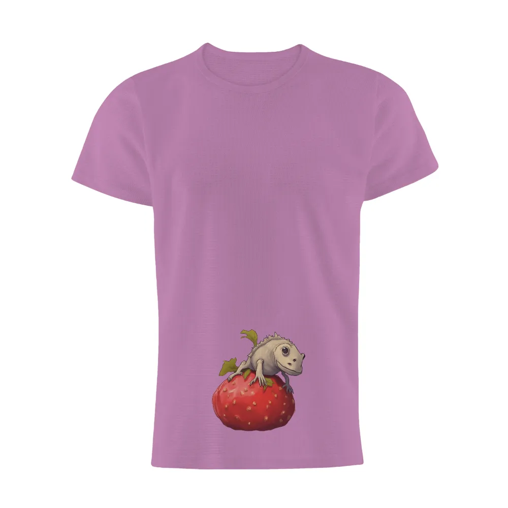 Shirts Graphic Tees: Whimsical Fish on Strawberry - Artistic Design|final fantasy anniversary shirts