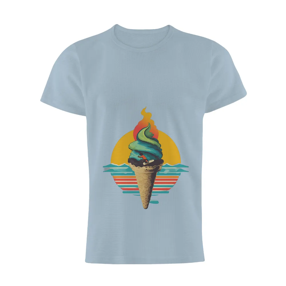 TShirt Printing: Surfer Riding Ice Cream Wave - Summer Adventure|summer t shirt series white sox