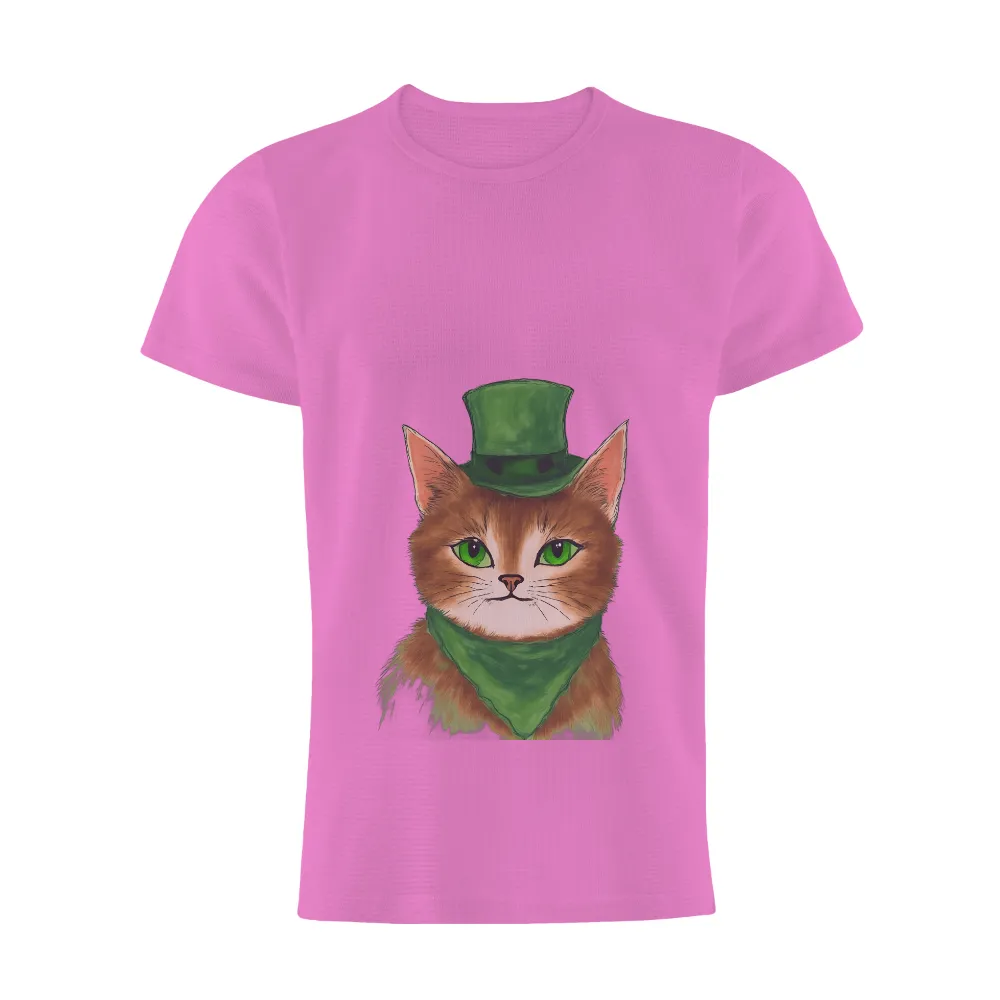 T-Shirt Printing: Leprechaun Cat - Whimsical Charm and Luck|t shirt yarn scarf crochet pattern