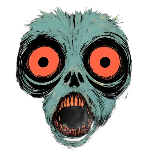 T-Shirts Design: Zombie Face - Horror and Humor Combined