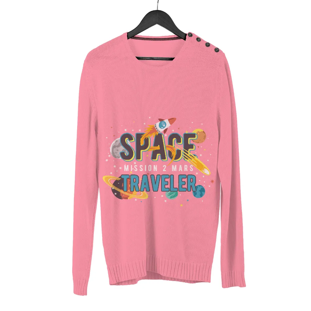 Space Traveler T-Shirt Printing: Mission 2 Mars|space invaders shirt ready player one