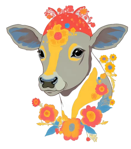 TShirt Design: Blossom the Floral Cow