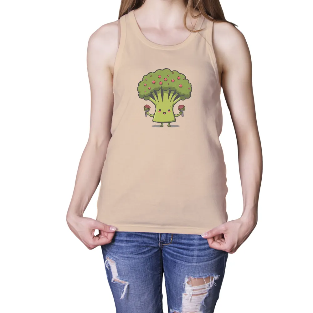 Custom T-Shirt Printing: Whimsical Broccoli Bob - Funny & Quirky Life Theme|music art love happiness t shirt