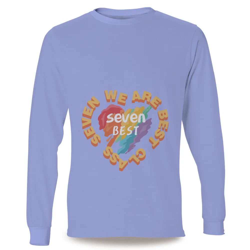 Custom Tee Shirts: Seven Best Friends United in Colorful Heart Design|mlb logo shirt with heart