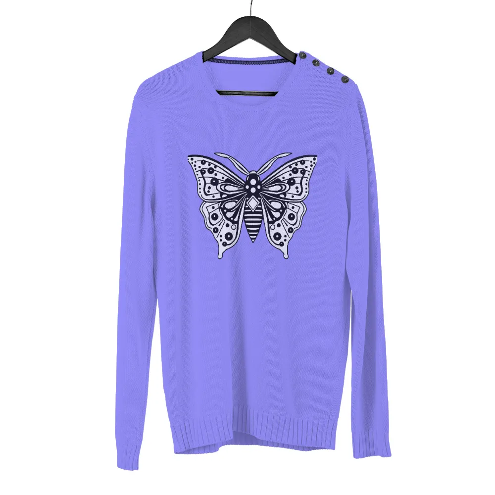 Customized Tee Shirts: Butterfly Transformation | Artistic Designs| black and white