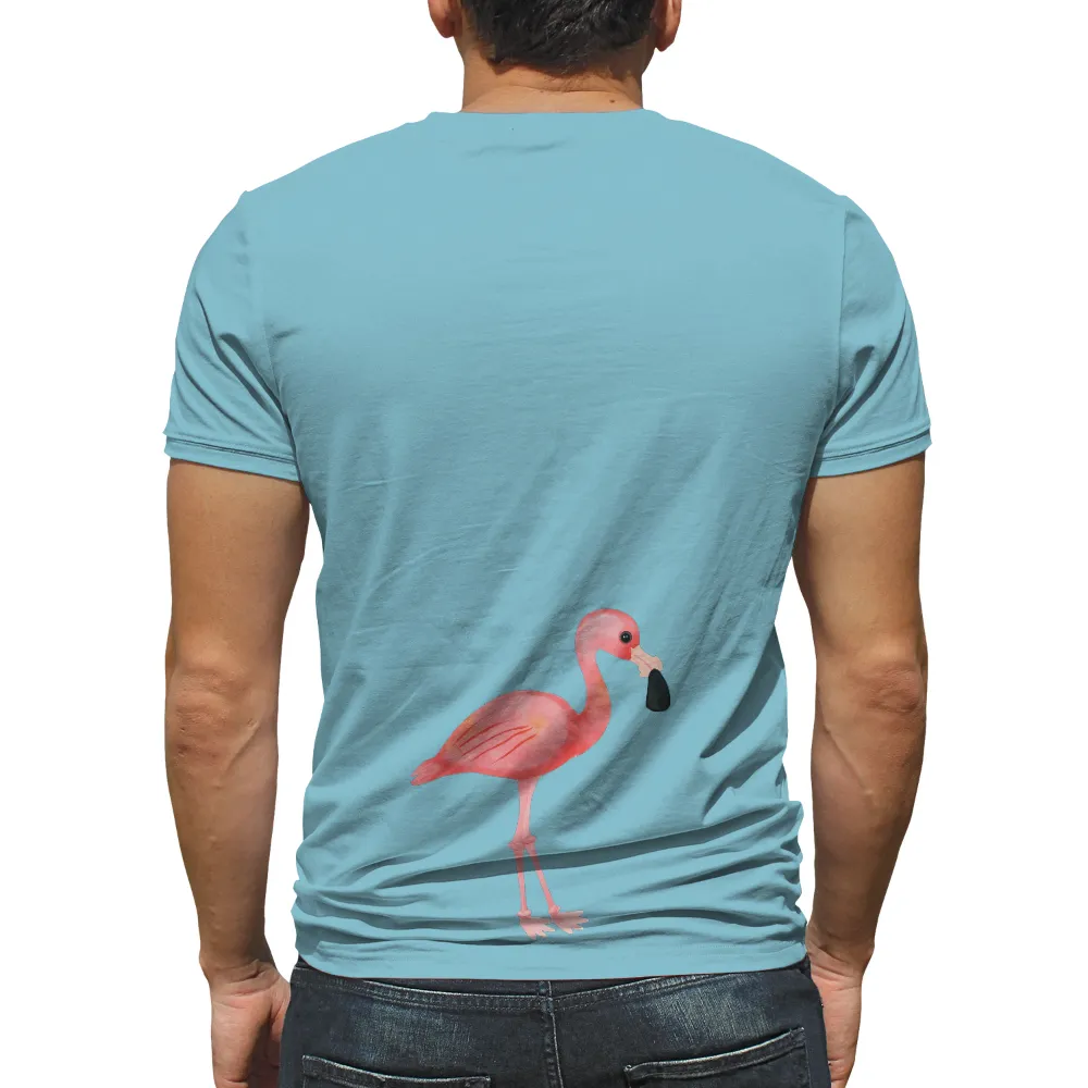 Custom Tee Shirts: Whimsical Flamingo with Sunglasses| Artistic flamingo T-shirt