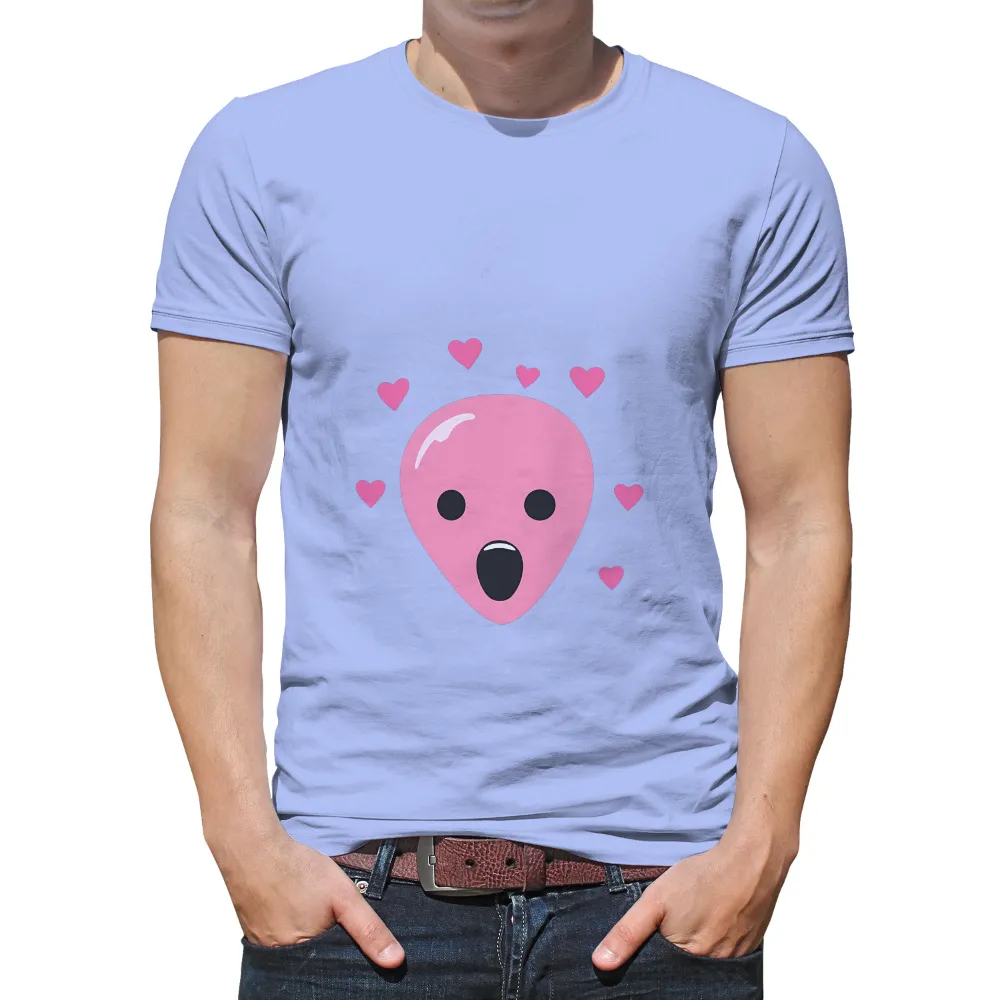 Tee Shirts Printed: Pink Alien Love - Artistic Designs|peace love camping shirt