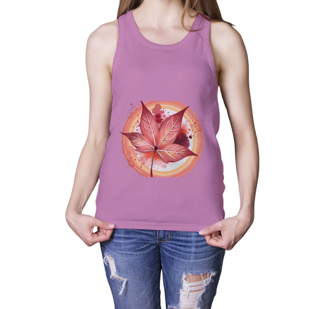 T-Shirts Pattern: Nature's Glow - Leaf Design|t shirt painting on nature