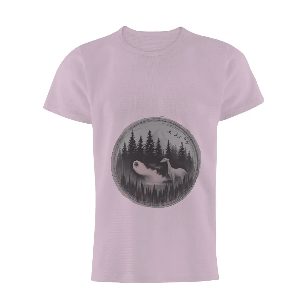 T-Shirt Printing: Mythical Creatures in a Serene Forest|endor forest summer camp shirt