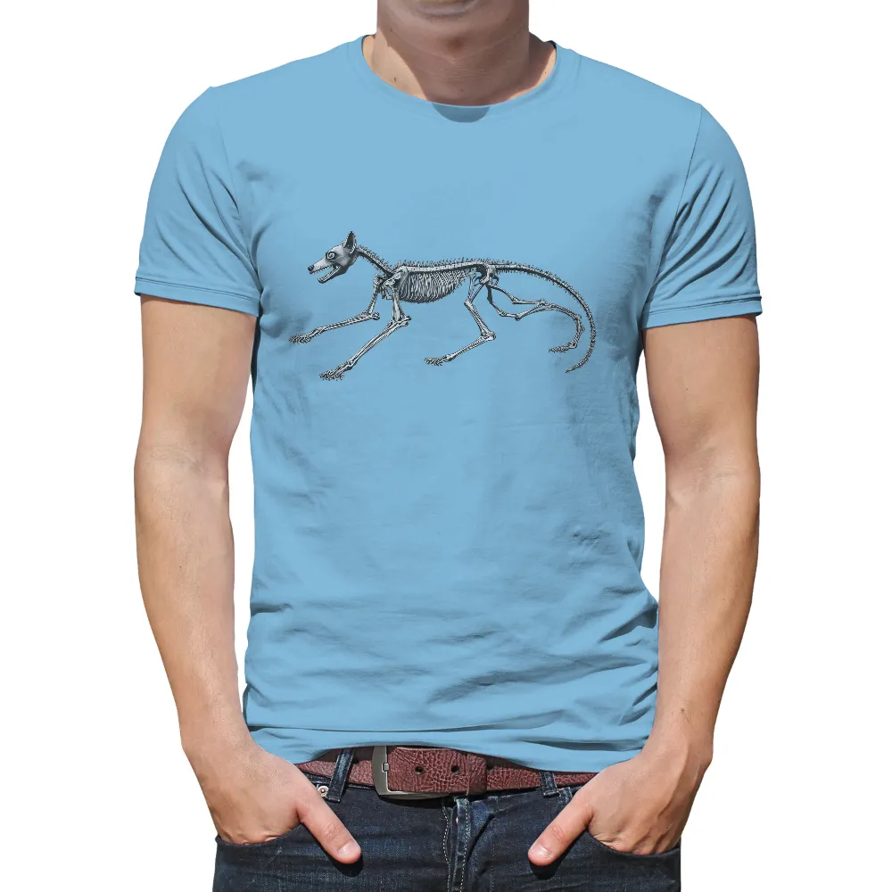 T-Shirts Custom: Skeletal Canine - Life and Death in Motion| Detailed bone structure