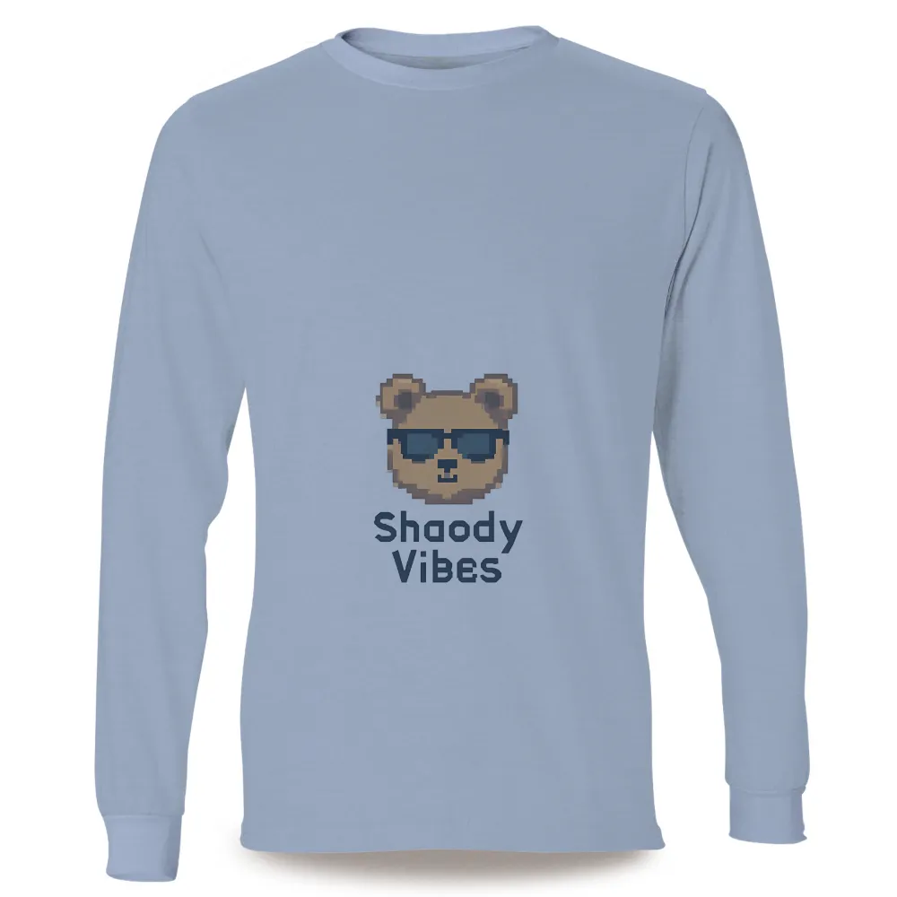 Custom T-Shirt Printing: Shaody Vibes - Pixel Art Bear with Sunglasses|asda summer shirts