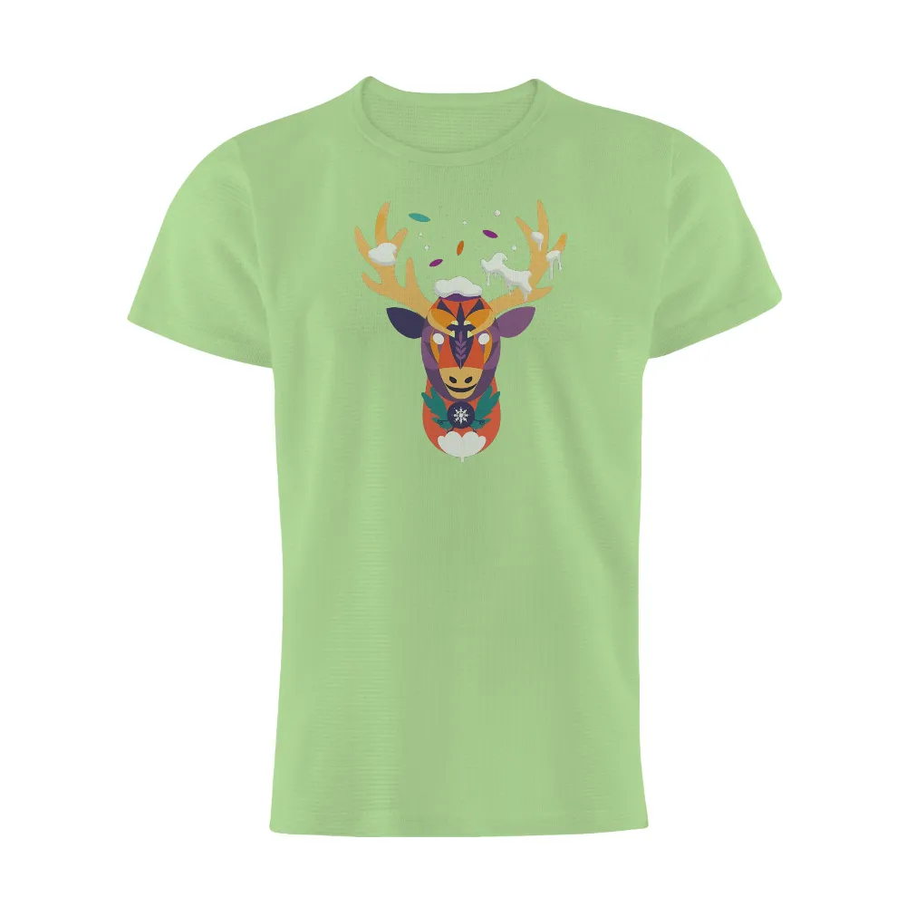 Custom T-Shirt Printing: Winter Wonderland Reindeer Design| Festive reindeer design