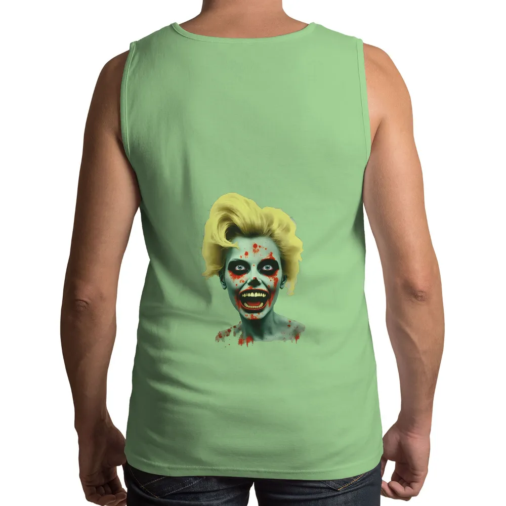 Unleash the Undead Aesthetic: Zombie Horror Graphic Design|neon green and pink graphic tee