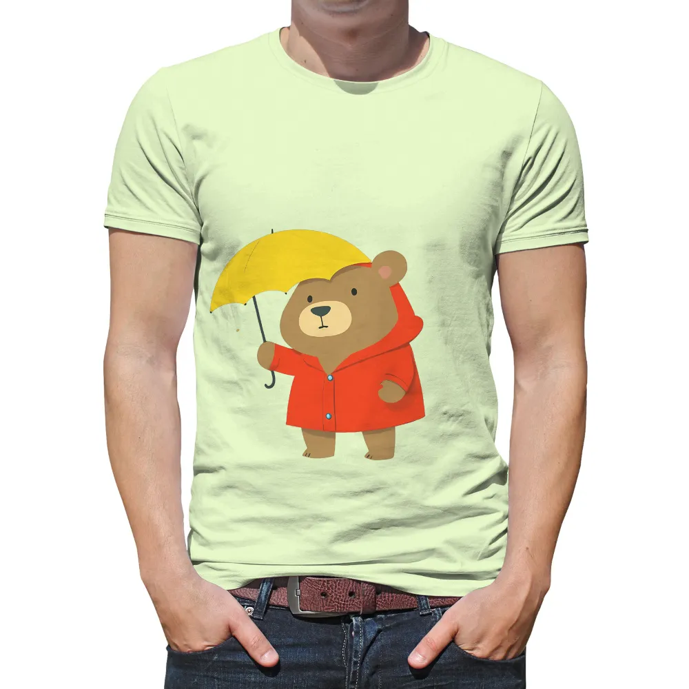 Graphic Tees: Bear in Raincoat - Resilience and Hope|lifeguard sun protection shirt