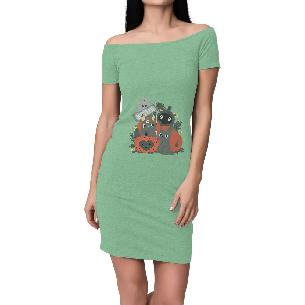 Graphic Tees: Halloween Fun with Adorable Creatures| Whimsical Halloween design