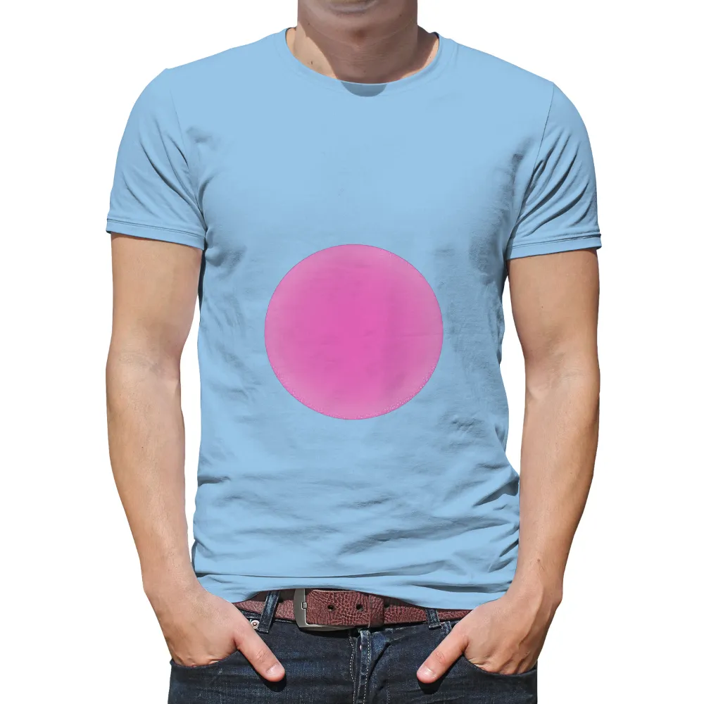 Minimalist Glowing Pink Circle: Modern Art Redefined|neon green and pink graphic tee