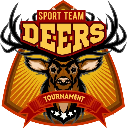 T-Shirts Design: Sport Team Deers Emblem - Strength and Leadership