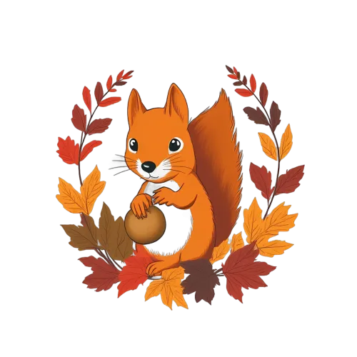 T-Shirts Custom: Autumn Squirrel - Fall Harvest Design