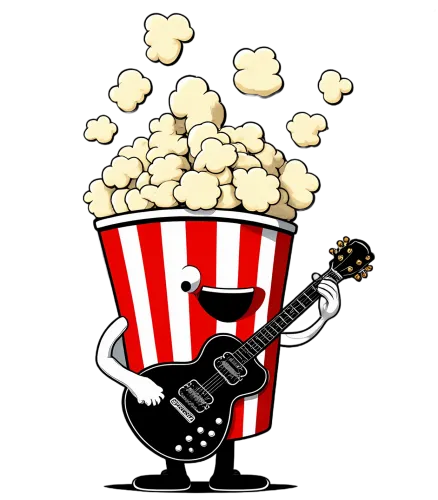 Graphic Tees: Poppy the Popcorn Bucket Playing Guitar