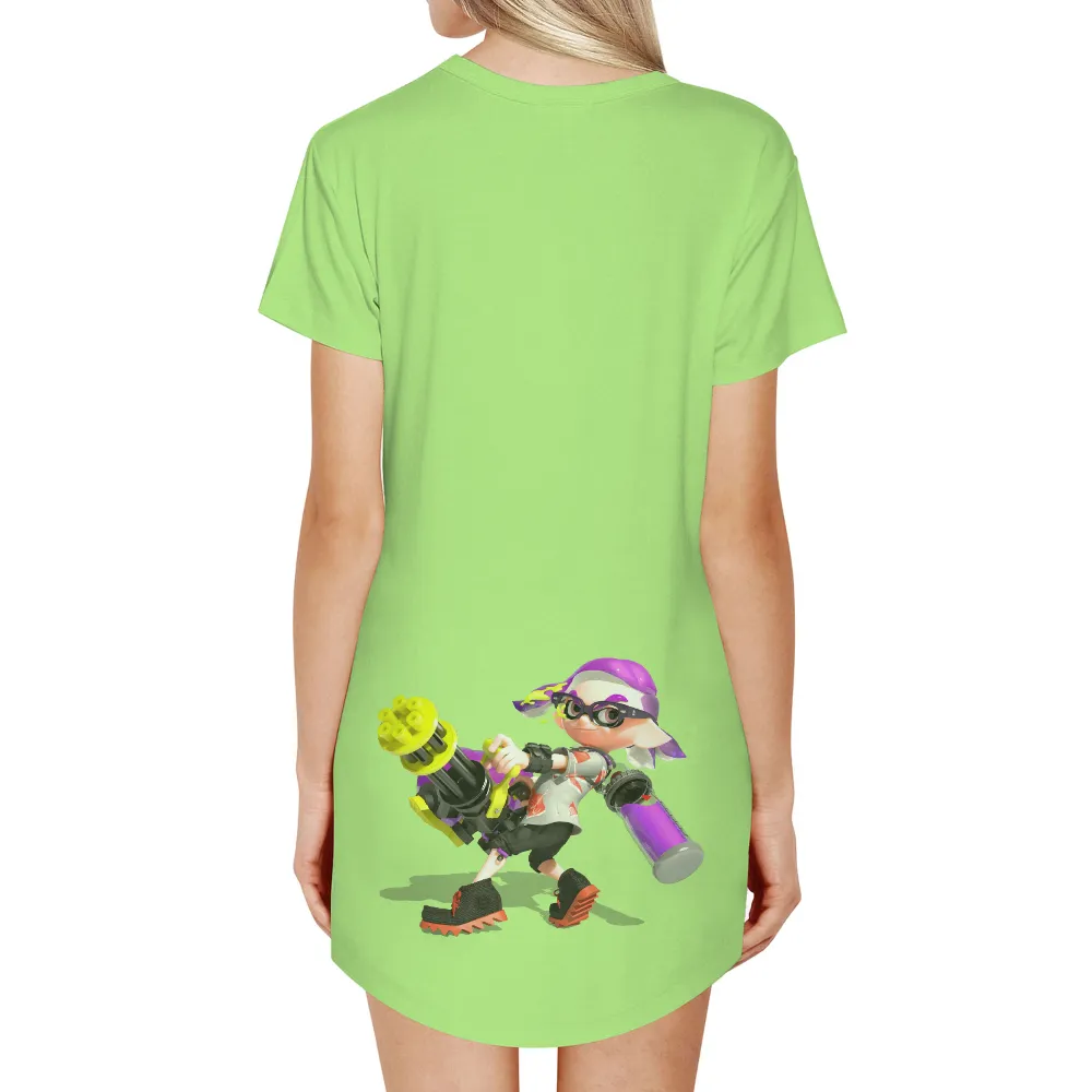 T-Shirts Design: Marina's Empowerment in Splatoon|men's art cotton colorful printed loose casual shirts