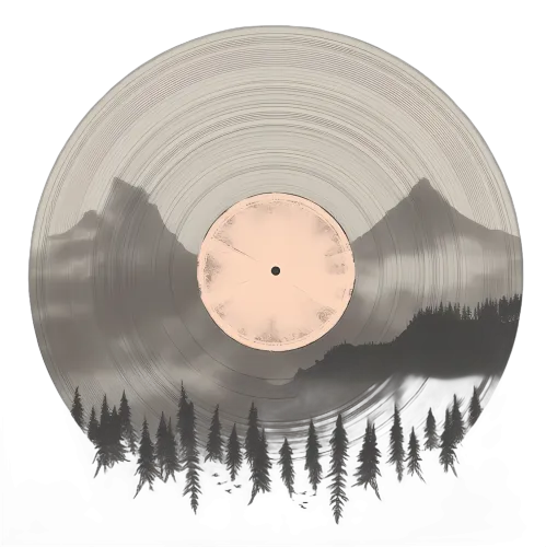 T-Shirt Printing: Vintage Vinyl Record in Nature