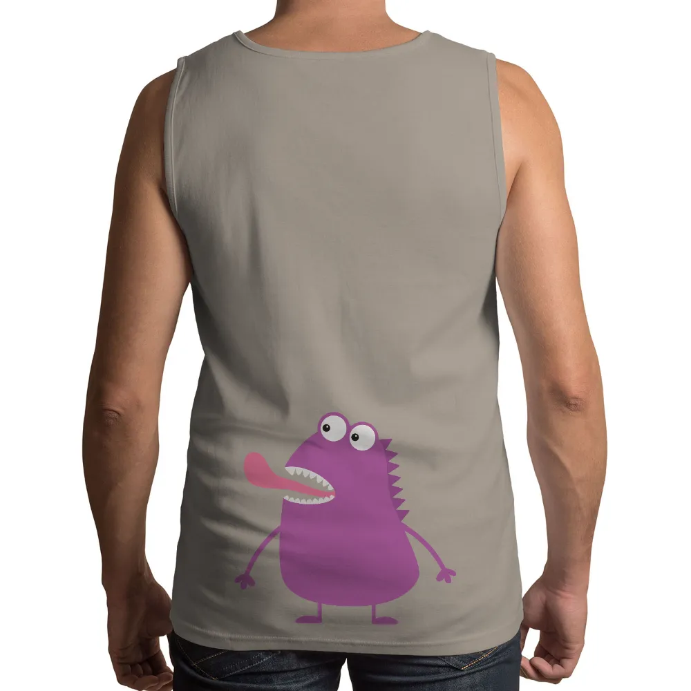 Custom T-Shirt Printing: Quirky Purple Monster - Whimsical Fun|purple and white striped shirt doc mcstuffins