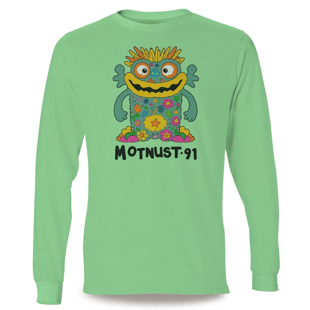 Vibrant Retro Monster Design with Playful Elements|90s vintage t shirts cheap