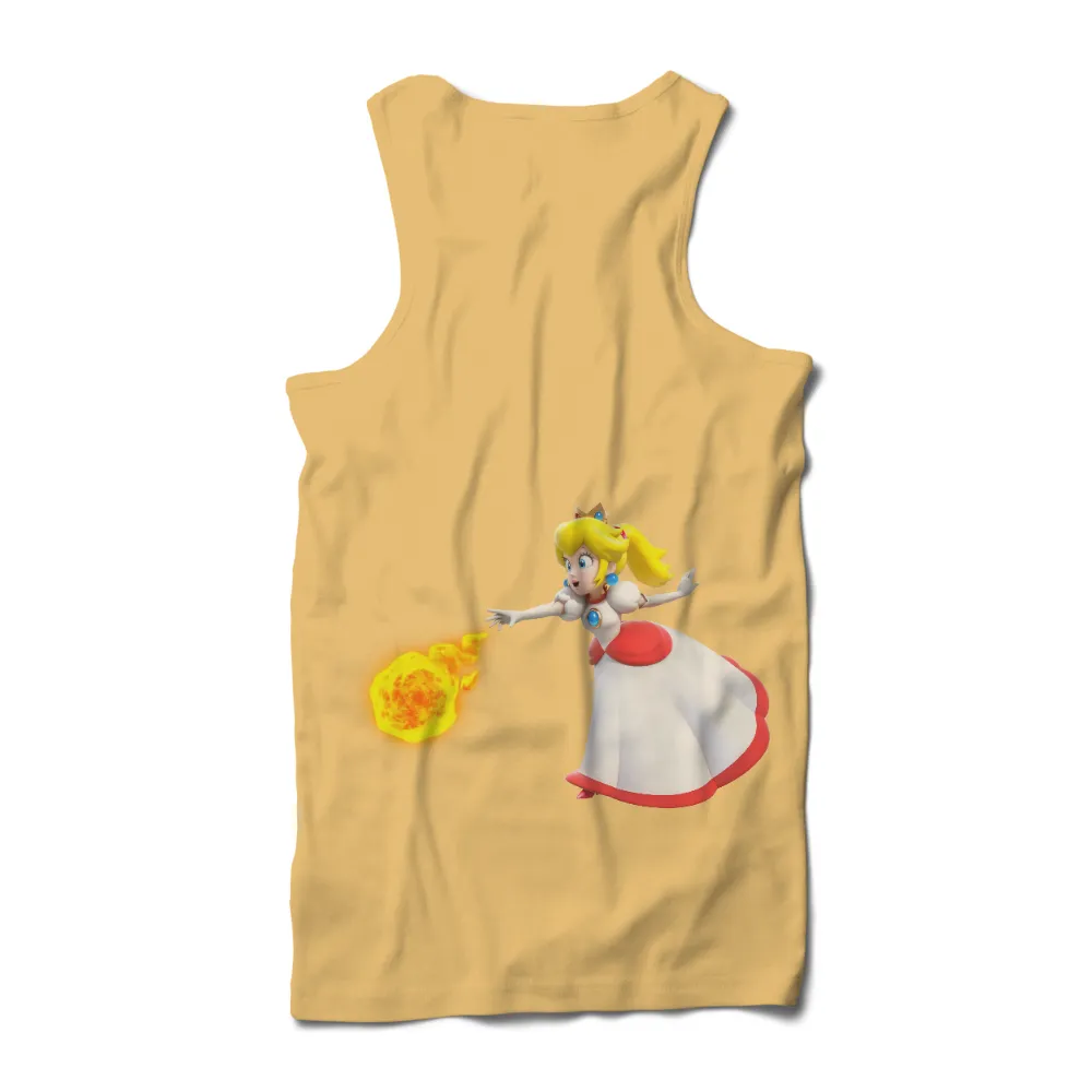 Custom T-Shirt Printing: Princess Peach Fireball Attack|you only got video game shirt