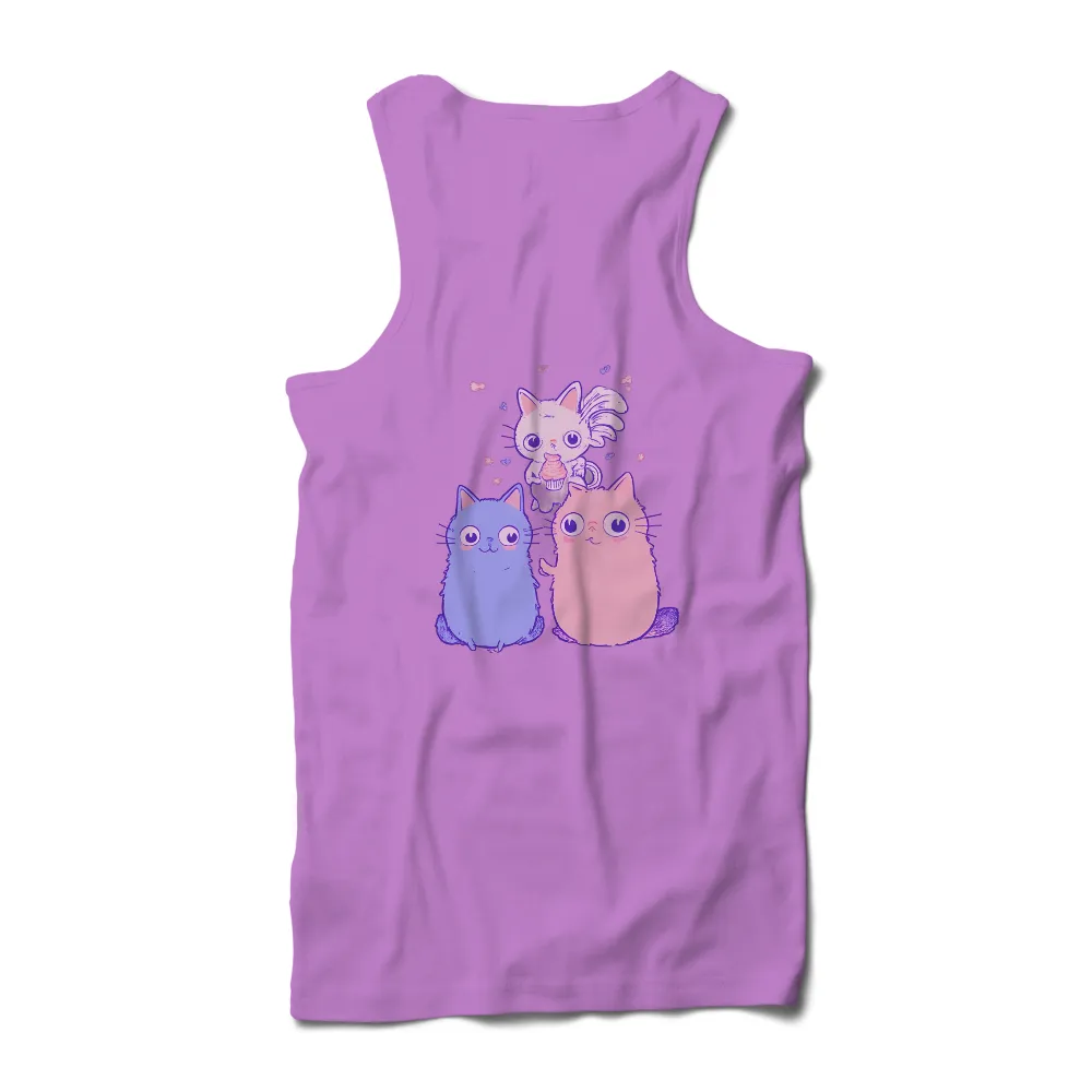 T-Shirts Pattern: Whimsical Cats in Friendship Adventure|cute women's fourth of july shirts