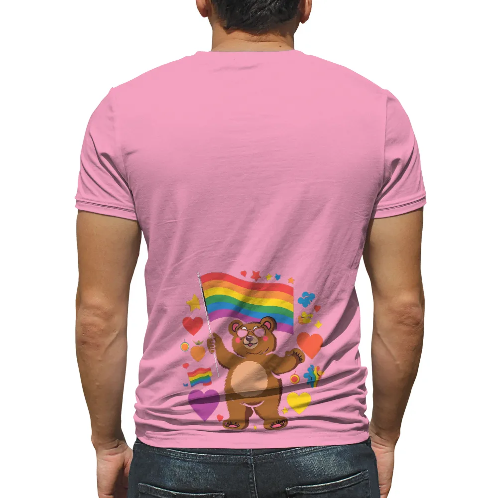 Custom Tee Shirts: Celebrate Pride with Joyful Bear Design|zumiez i love hot moms shirt