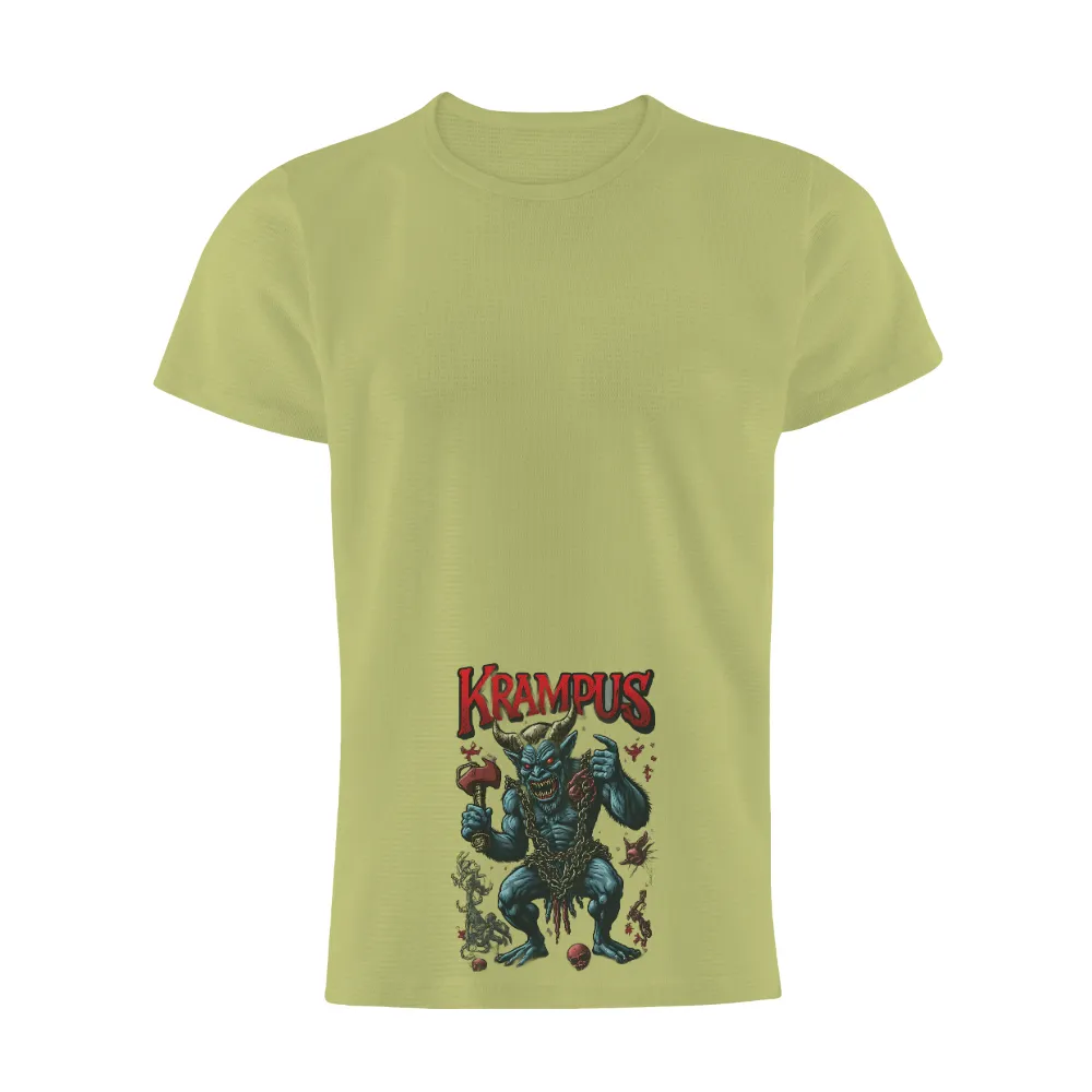 Custom Printing: Krampus - Folklore Demon with Chains and Axe|glow in the dark t shirts full sleeve