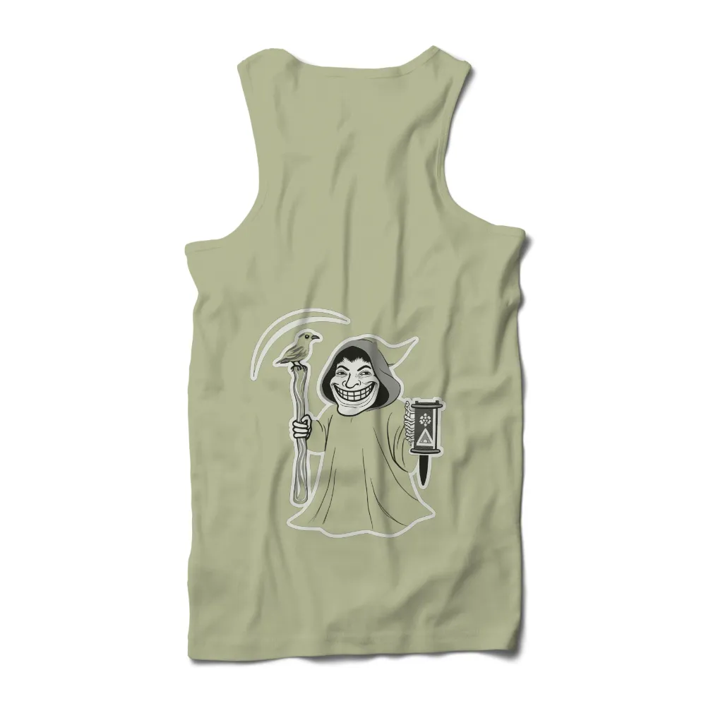 Customized Tee Shirts: Grim Reaper's Playful Dark Humor|mischievous grim reaper