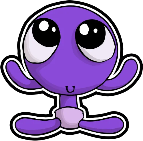 Customized Tee Shirts: Whimsical Purple Creature with Big Eyes