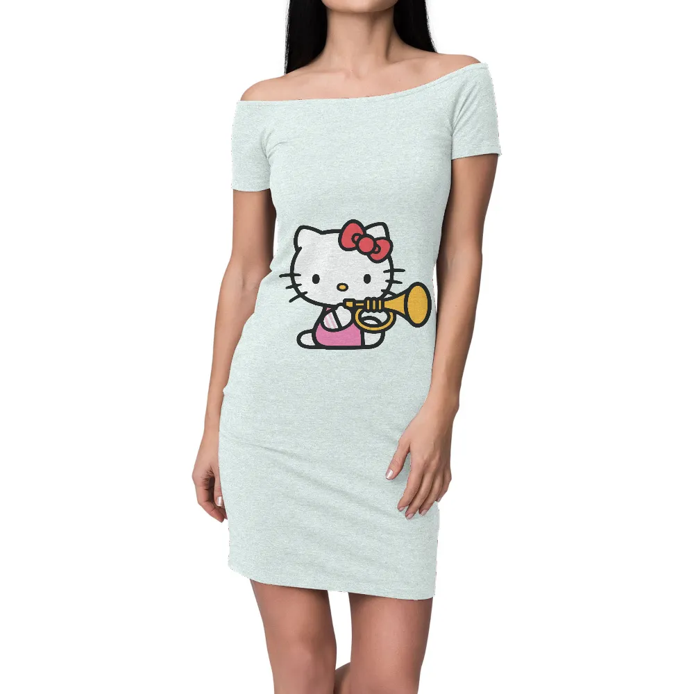 T-Shirts Pattern: Hello Kitty Playing Trumpet - Vintage & Retro Design|capitalist nostalgia shirt