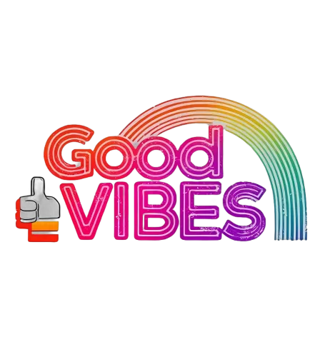 Graphic Tees: Good Vibes Rainbow Design