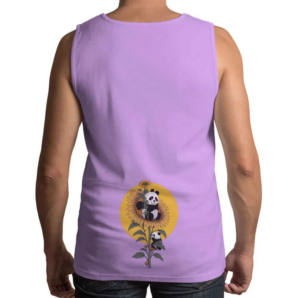 Custom T-Shirt Printing: Pandas in Sunflowers - Joy and Tranquility|harmony day t shirts best and less