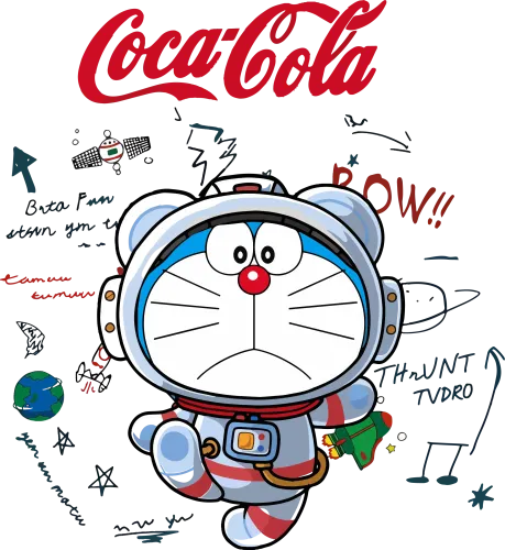 TShirt Printing: Doraemon's Cosmic Adventure with Coca-Cola