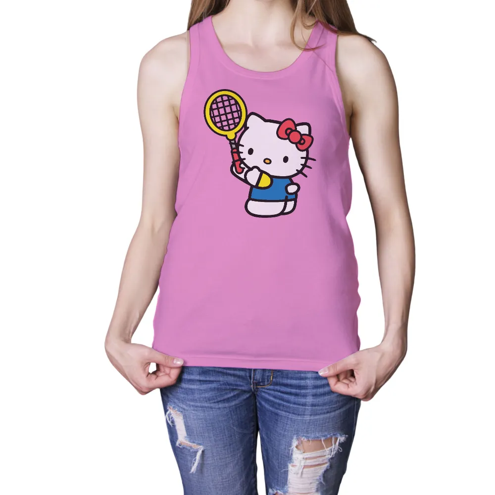 T-Shirts Custom: Tennis Fun with Character|blue shirt cartoon character