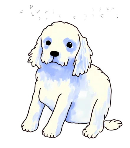 Tee Shirts Printed: Fluffy Dog Watercolor Design