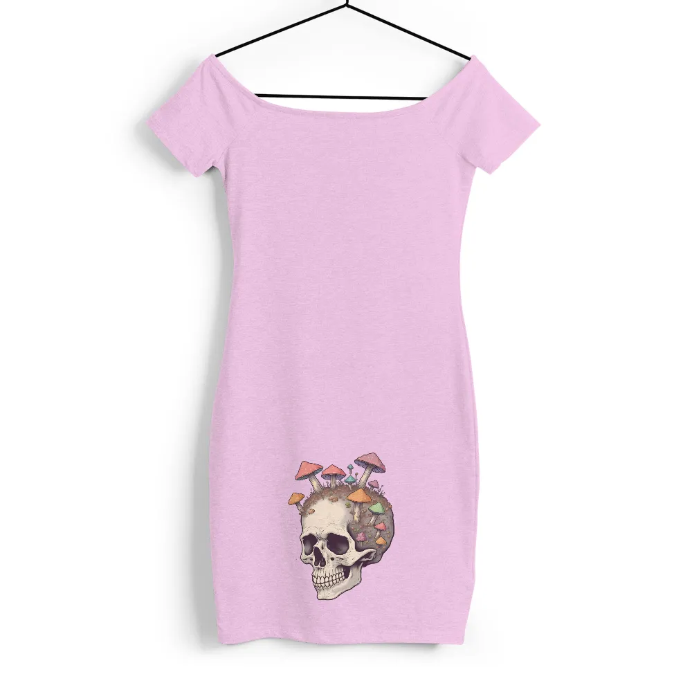 T-Shirts Custom: Skull with Vibrant Mushrooms - Artistic Designs|skull shirt animal crossing