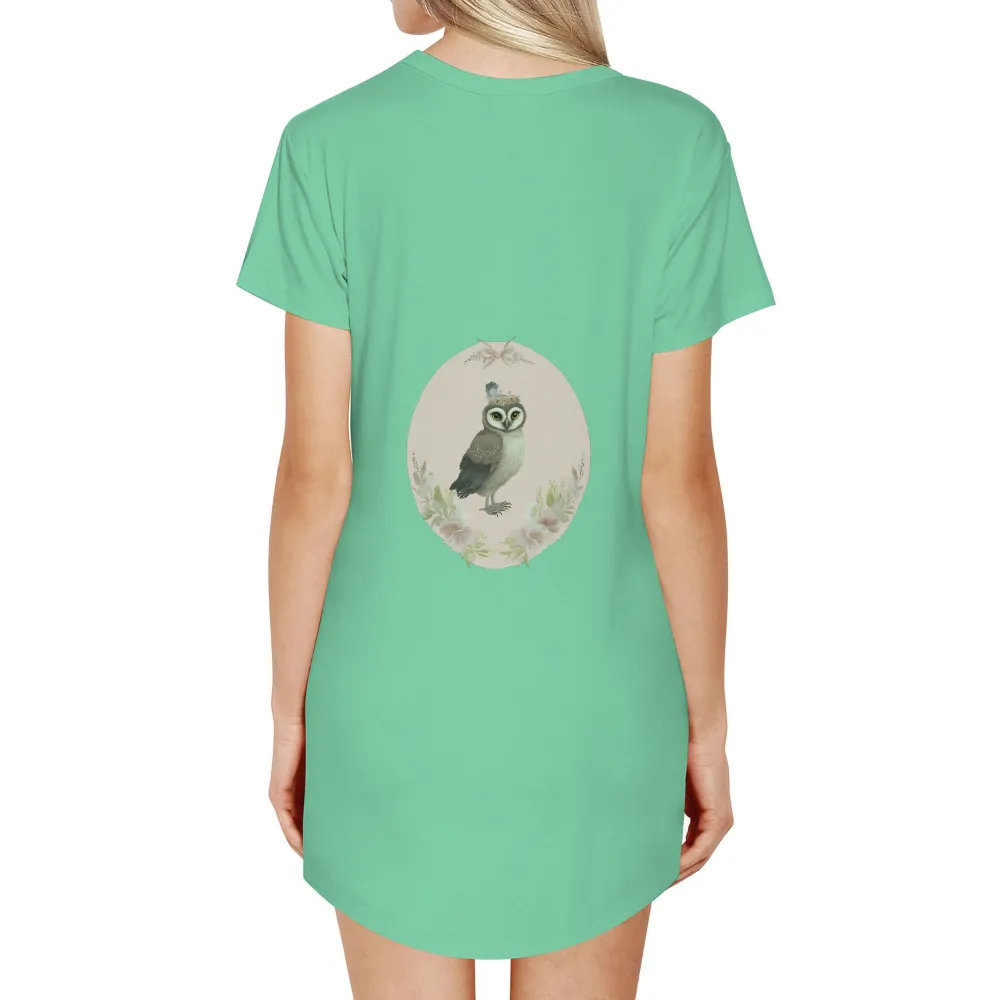 Customized Tee Shirts: Whimsical Owl in Nature|stussy floral print shirt