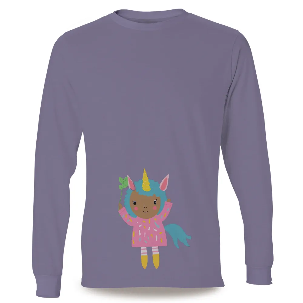 Customized Tee Shirts: Luna's Magical Unicorn Adventure|men's art cotton colorful printed loose casual shirts