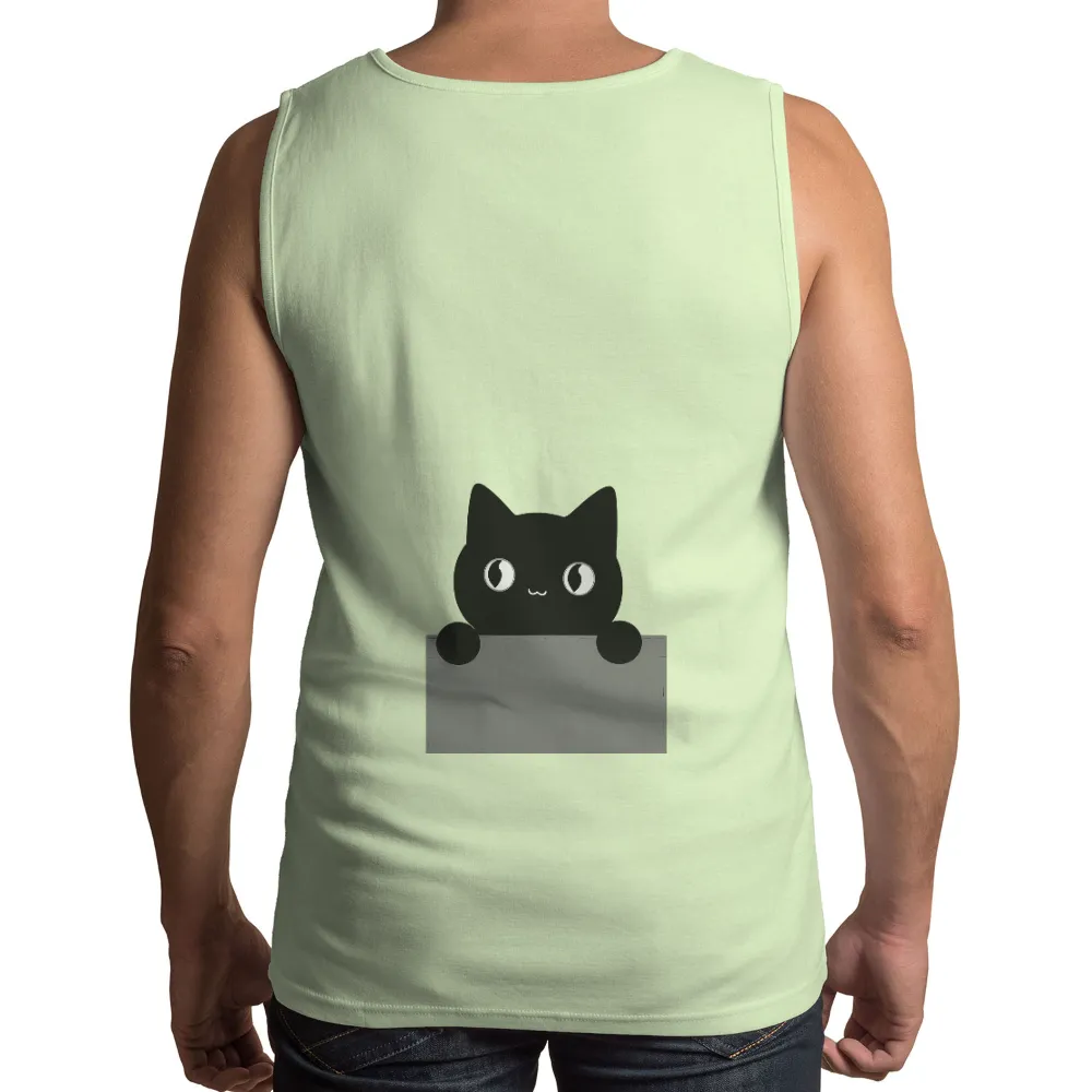 Custom Tee Shirts: Whiskers the Black Cat - Minimalist Art|cute shirts for valentine's day