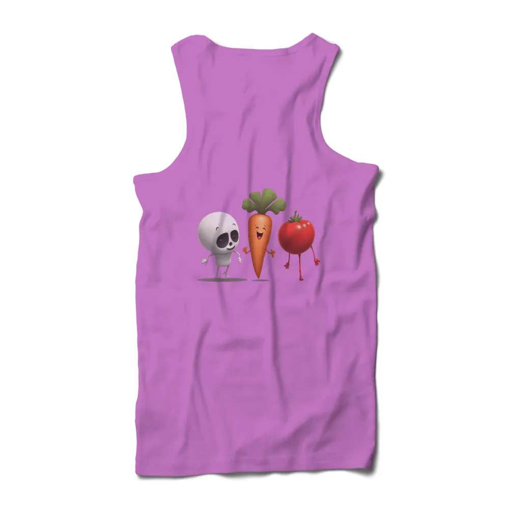 T-Shirts Design: Cheerful Vegetables and Fruits Embrace Friendship|selfish with my time and energy shirt