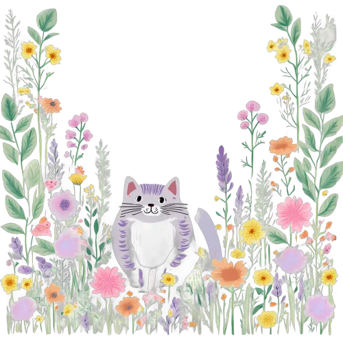 Tee Shirts Printed: Whiskers in the Enchanted Meadow