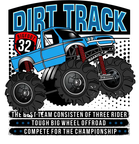 TShirt Design: Dirt Track Monster Truck - Racing Adventure